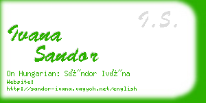 ivana sandor business card